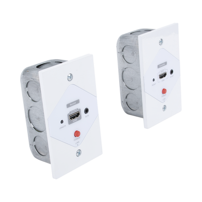 [TT372W] Kit Extensor HDMI en PLACAS DE PARED para distancias de 40 metros / Resolución 1080P @ 60 Hz / Cat 6/6A/ 7 / HDR/ Cero Latencia / Soporta Control Remoto / Placa de pared de 2.74 x 4.49” (tamaño estándar de EE.UU.).