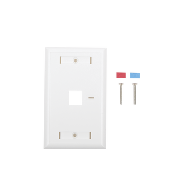 [LP-FP-21] Placa de Pared de 1 Puerto, Keystone, con Espacio para Etiqueta, Color Blanco