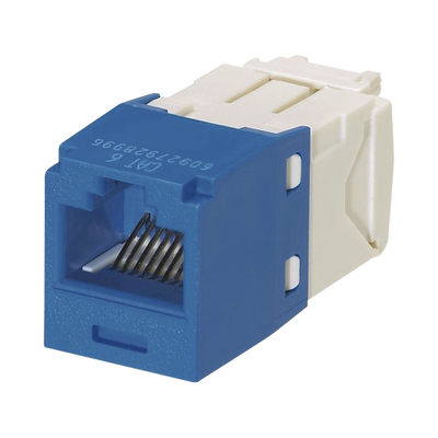 [CJ688TGBU] Conector Jack RJ45 Estilo TG, Mini-Com, Categoría 6, de 8 Posiciones y 8 Cables, Color Azul