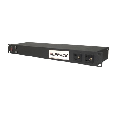 [SUP-RACK] Tomacorriente de 10 contactos para 120 Vca con Supresor de picos tipo "A" de 40 kA, Diseñado para Montaje en Rack de 19".