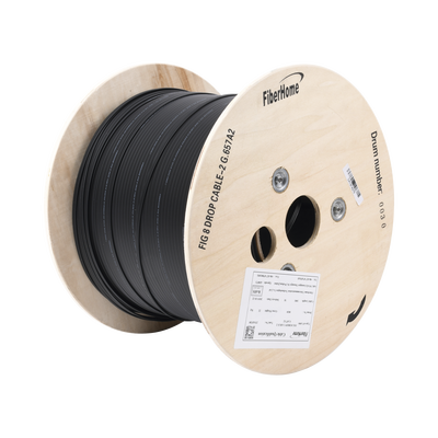 [IC-FIG8A2-2C] Carrete de 1 km de Fibra Óptica Aérea Mini Figura 8 G.657A2 Tipo Drop, Monomodo de 2 Hilos (Bifibra), Diseñada para Fusionarse, Color Negro, Span 80, (No Soporta Conectores Mecánicos)