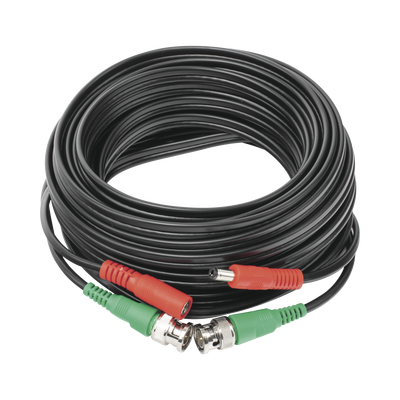 [DIY-10M-HD] Cable Coaxial (BNC RG59) + Alimentación / SIAMES / 10 Metros (32.81 Pies) / 100% Cobre / Para Cámaras 4K / Uso Interior y Exterior