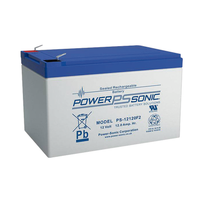 [PS-12120-F2] Batería 12V Recargable, 12AH, Para Respaldo, Tecnologías AGM/VRLA, 5 Años Vida Útil, Terminales tipo F2, Reconocida UL , Sin Mantenimiento, Sin Derrames