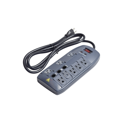 [DTK-8FF] Multicontacto 8 Salidas / 120 VCA 15 A / 2160 Joules / Telco RJ11 / 6 Transformadores Simultáneos