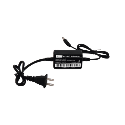 [PL-DC-1000T] Adaptador de Pared de 12Vcc @ 1 A con cable y clavija Nema 1-15 / 0.5 metros a la toma de alimentación / 0.5 metros a la conexión del dispositivo