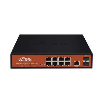 [WI-PMS310GF-ALIEN]  Switch Administrable de 8 puertos Gigabit Ethernet con PoE 802.3 af/at y 24V Pasivo + 2 SFP Gigabit, 150 W