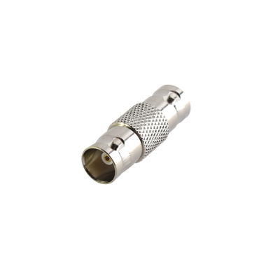 Adaptador Tipo Barril para 75 Ohm, de Conector BNC Hembra a BNC Hembra, Níquel/ Oro/ Teflón.
