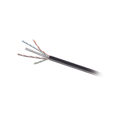 [9C6O4-E2-01-R1A] Bobina de Cable UTP de 4 Pares, Para Exterior con Gel, Cat6 (23 AWG), Industrial para Climas Extremos, Enterrado Directo, Color Negro, 305 Metros (1000 Pies)