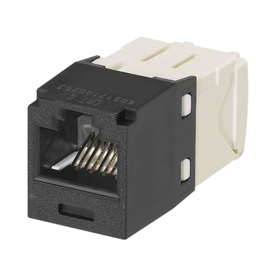 Conector Jack RJ45 Estilo TG, Mini-Com, Categoría 6, de 8 Posiciones y 8 Cables, Color Negro
