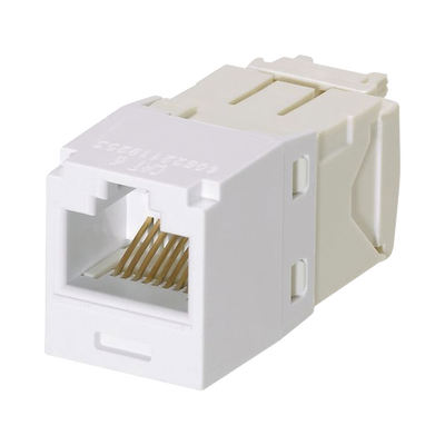 [CJ688TGWH] Conector Jack RJ45 Estilo TG, Mini-Com, Categoría 6, de 8 Posiciones y 8 Cables, Color Blanco