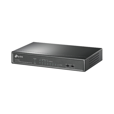 [TLSF1008LP] Switch PoE No Administrable de Escritorio / 8 puertos 10/100 Mbps / 4 puertos PoE af / Presupuesto 41 W / Modo extensor PoE hasta 250 metros / Calidad video prioritaria