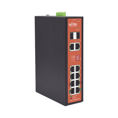 [WI-PS310GF-I-V2] Switch PoE Industrial No administrable / Puertos 1-2 PoE 802.3 af/at y PoE 24 Vcc Pasivo 30W / Puertos 3-4 PoE 802.3 af/at/bt Hasta 60W / Puertos 5-8 PoE 802.3 af/at Hasta 30W / Los 8 puertos son Gigabit + 2 SFP combo / Presupuesto 300W