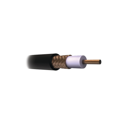 [JV44] Cable Coaxial RG11/U, 305 Metros (1000 Pies), Bobina de 305 Metros (1000 Pies) Color Negro, AWG 14 Aislamiento Espumado, Blindaje de Aluminio al 60%, Aplicación Intemperie para Video Vigilancia