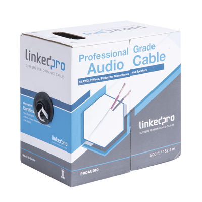 [PRO-AUDIO] Cable para Audio Profesional de 2 Conductores Calibre 18 para Aplicaciones de Audio y Automatización Bobina de 152 Metros (500 Pies)