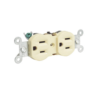 [SYS-136400] Contacto dúplex tapa marfil base negra 15A 127 Vca