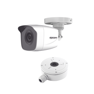 [B8-TURBO-G2W/AX] KIT de Bala TURBOHD 2 Megapixel (1080p) + Caja de Conexión / Exterior IP66 / TVI-AHD-CVI-CVBS