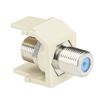 [NKFIW] Módulo Acoplador Coaxial Tipo F, Keystone, de 75 Ohms, 3.0 GHz, Color Blanco Mate