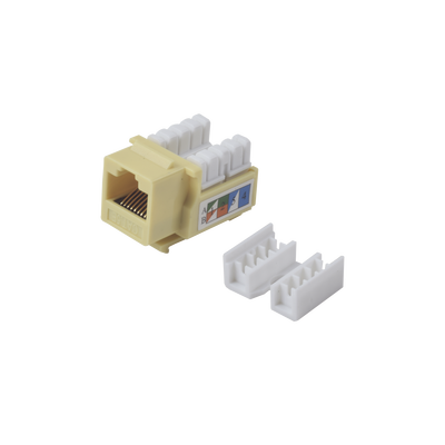 [LP-KJ-505-YE] Módulo Jack Keystone Cat5e con Terminación 110 (Punchdown) para Faceplate - Color Amarillo