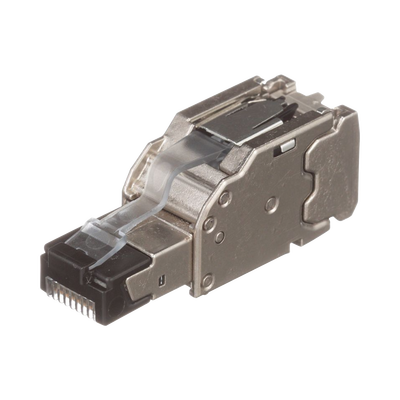 [FPS6X88MTG] Plug RJ45 Blindado, Instalación Recta, Terminación en Campo Certificable, Compatible con Cat5e, Cat6 y Cat6A, Color Plata