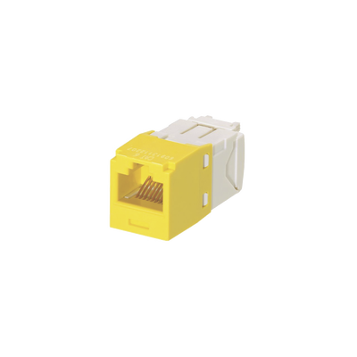 Conector Jack RJ45 Estilo TG, Mini-Com, Categoría 6, de 8 Posiciones y 8 Cables, Color Amarillo