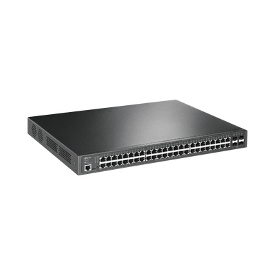[TL-SG3452P] Switch L2+ Omada PoE+ / 48 Puertos PoE+ 10/100/1000 Mbps / 4 Puertos SFP 1G / 2 Puertos Consola (RJ45 y microUSB) / Administración Centralizada Omada o Stand-Alone / Multicast IGMP / Calidad de Servicio / Presupuesto PoE 384W / Montaje en Rack