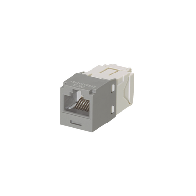 Conector Jack RJ45 Estilo TG, Mini-Com, Categoría 6, de 8 Posiciones y 8 Cables, Color Gris