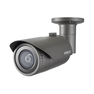 [QNO-8010R] Cámara IP Tipo Bala Antivandálica 5 Megapíxel / Lente 2.8 mm / IR 20M / WDR 120db / Exterior IP66 / H.265 & WiseStream