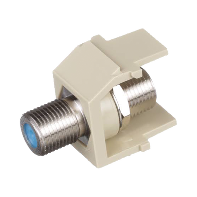 [NKFEI] Módulo Acoplador Coaxial Tipo F, Keystone, de 75 Ohms, 3.0 GHz, Color Marfil