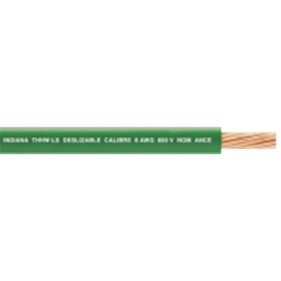 Cable Eléctrico 10 AWG Color Verde, Conductor de Cobre Suave Cableado. Aislamiento de PVC, Auto-Extinguible. Bobina de 100 Metros (328.08 Pies)