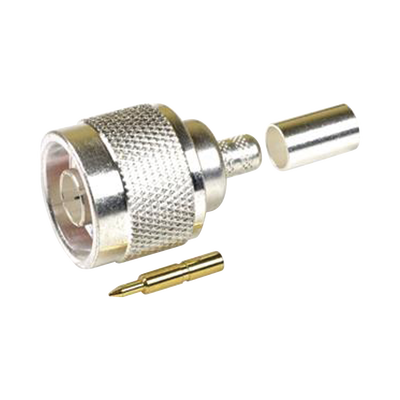 Conector N Macho para 75 Ohm de Anillo Plegable para Cable RG-59, Niquel/Oro/Teflón