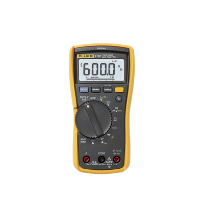 [FLUKE-117] Multímetro Digital para Electricista, con Detector de Voltaje sin Contacto, Uso con Voltaje Máximo de 600 V, Pantalla LED Retroiluminada
