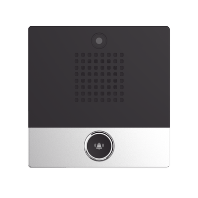[I10SV] Mini video Intercomunicador para hotelería y hospitales, con diseño elegante, PoE, cámara 1Mpx, 1 botón, 1 relevador integrado de salida y entrada.