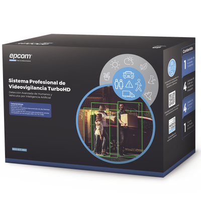 Kit TURBOHD 5 Megapixel / DVR 4 Canales / 4 Cámaras de 5 Megapixel con Micrófono Integrado / 4 Cables 18 Metros / Fuente de Poder Profesional 