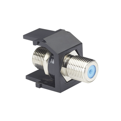[NKFBL] Módulo Acoplador Coaxial Tipo F, Keystone, de 75 Ohms, 3.0 GHz, Color Negro