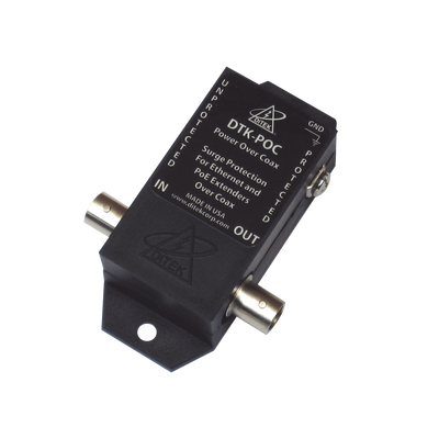 [DTKPOC] Protector Coaxial PoE / BNC Hembra / 75 Ohms / Ethernet 10/100 / Cámaras IP y Extensores