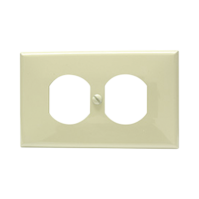 [SYS-136600] Placa de plástico para contacto dúplex color marfil.
