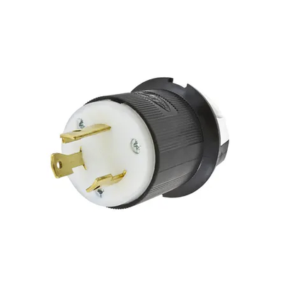 [HUB-HBL-2621] Clavija Industrial con Bloqueo de Media Vuelta / 30 A 250 V CA / 2 Polos 3 Hilos / Color Blanco y Negro / Nema L6-30P.