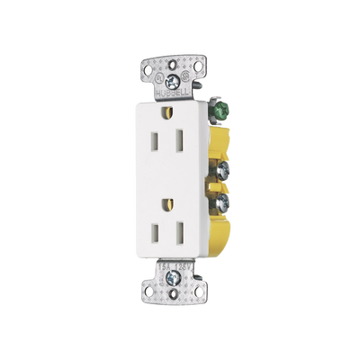 [HUB-RRD15W] Contacto Duplex Decorador 15A 125V, 2 Polos, 3 Hilos, Color  Blanco (Nema5-15R).