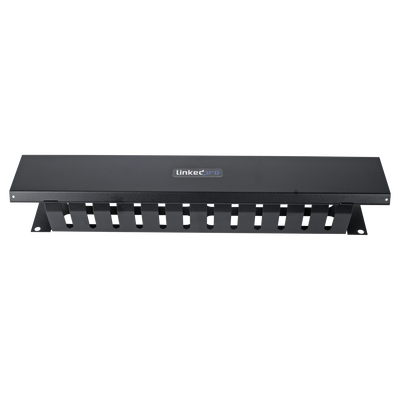 Organizador de Cables Horizontal de 2U para Rack de 19" con Cubierta Metálica