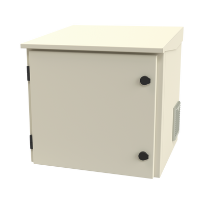 Gabinete de Exterior con Rack de 19" de 9UR con Ventiladores y Termostato, Se envía el Gabinete armado, (Montaje a poste o torre se vende por separado).