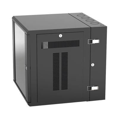 [PZWMC12W] Gabinete PanZone de Montaje en Pared, de 19in, Puerta con Ventana de Seguridad, 12 UR, 635mm de Profundidad, Color Negro