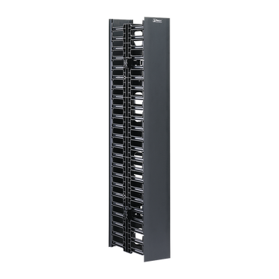 Organizador Vertical NetRunner, Doble (Frontal y Posterior), para Rack Abierto de 45 Unidades, 6.7in de Ancho, Color Negro