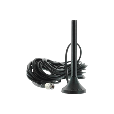 [301-126] Antena Mini de Montaje Magnético, con cable RG174 y conector SMA macho | Rango de Frecuencias 700-960 MHz, 1710-2270 MHz | Ganancia Máxima 3.1 dB