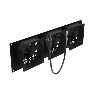 [LP-VENT-03X3U] Kit de 3 Ventilador 110 Vca (12 x 12 cm) con Clavija 5-15P. Para instalación en Postes Rack