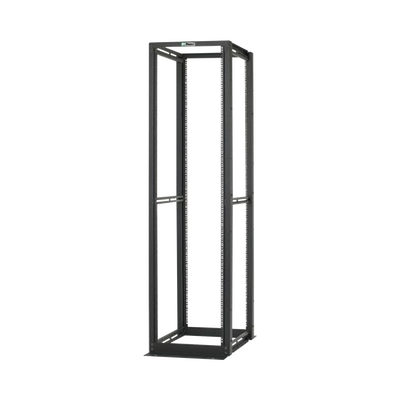 Rack de Cuatro Postes Estándar de 19", Rieles Numerados y Roscados #12-24, Profundidad Máxima de 30 in, 45 Unidades de Rack, Color Negro