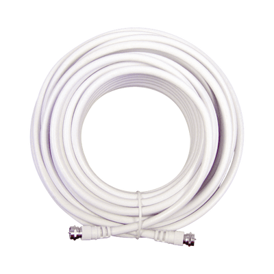 [950-650] Jumper Coaxial con Cable Tipo RG-6 en Color Blanco de 15.24 Metros (50 Pies) de Longitud y Conectores F Macho en Ambos Extremos. 75 Ohm de Impedancia.