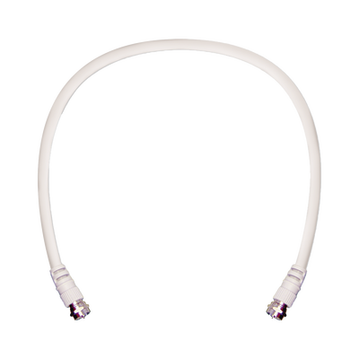 [950-602] Jumper Coaxial con Cable Tipo RG-6 en Color Blanco de 60.96 Centímetros (24 Pulgadas) de Longitud y Conectores F Macho en Ambos Extremos. 75 Ohm de Impedancia.