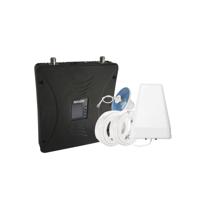 Kit Amplificador de Señal Celular 2G, 3G, 4G y 5G / Mejora llamadas convencionales y VoLTE / Amplifica señal de TELCEL, AT&T, MOVISTAR, BAIT,DiRi y más / Cubre hasta 300 m² con una antena y hasta 900 m² con 3 antenas.