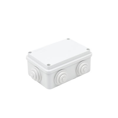 [GW-44-005] Caja Estanca de PVC Para Derivación y Conexión, 6 Entradas, Tapa Atornillada, 120x80x50 mm (Área interna), Uso Exterior IP55, Material que no Propaga el Fuego y Libre de Hálogenos