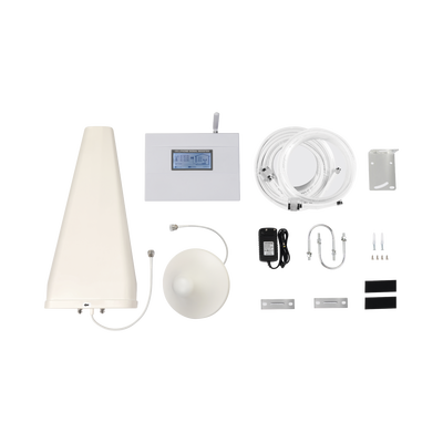 Kit Amplificador de Señal Celular DOBLE banda de frecuencia / Mejora las llamadas convencionales / Soporta los datos de las tecnologías 2G y 3G de TELCEL, AT&T y MOVISTAR / Cubre hasta 600 m².